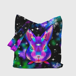Сумка-шопер Неоновый кролик, цвет: 3D-принт