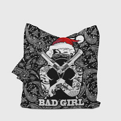 Сумка-шоппер Bad girl with guns in a bandana