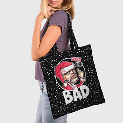 Сумка-шопер Bad Santa Screw you, цвет: 3D-принт — фото 2