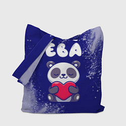 Сумка-шопер Ева панда с сердечком, цвет: 3D-принт