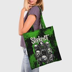 Сумка-шопер Slipknot green abstract, цвет: 3D-принт — фото 2