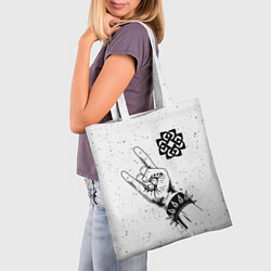 Сумка-шопер Breaking Benjamin и рок символ, цвет: 3D-принт — фото 2