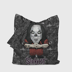 Сумка-шопер Slipknot серый абстрактный фон, цвет: 3D-принт