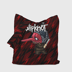 Сумка-шопер Slipknot красные молнии, цвет: 3D-принт