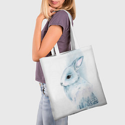 Сумка-шопер Милый кролик в акварельной технике, цвет: 3D-принт — фото 2