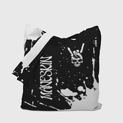 Сумка-шоппер Maneskin и рок символ на темном фоне