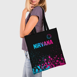 Сумка-шопер Nirvana - neon gradient: символ сверху, цвет: 3D-принт — фото 2