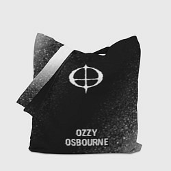 Сумка-шоппер Ozzy Osbourne glitch на темном фоне: символ, надпи