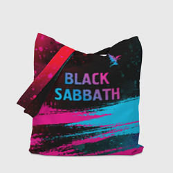 Сумка-шопер Black Sabbath - neon gradient: символ сверху, цвет: 3D-принт