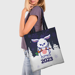 Сумка-шопер Зайчик ломает морковку 2023, цвет: 3D-принт — фото 2