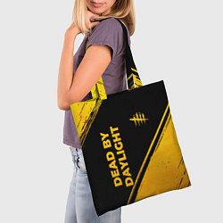 Сумка-шопер Dead by Daylight - gold gradient: надпись, символ, цвет: 3D-принт — фото 2