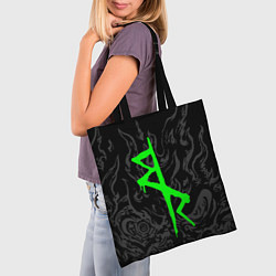Сумка-шопер Логотип Cyberpunk: Edgerunners - Дэвид, цвет: 3D-принт — фото 2