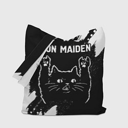 Сумка-шоппер Группа Iron Maiden и рок кот