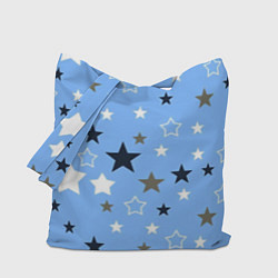 Сумка-шопер Звёзды на голубом фоне, цвет: 3D-принт