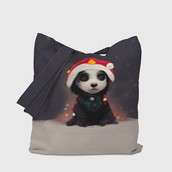 Сумка-шопер Пёсель - панда в колпаке, цвет: 3D-принт