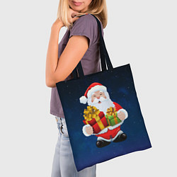 Сумка-шопер Санта Клаус с двумя подарками, цвет: 3D-принт — фото 2