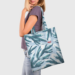 Сумка-шопер Ветки ёлочек - happy, цвет: 3D-принт — фото 2