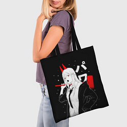 Сумка-шопер Пауэр на черном фоне, цвет: 3D-принт — фото 2