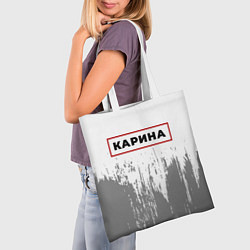 Сумка-шопер Карина - в красной рамке на светлом, цвет: 3D-принт — фото 2