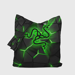 Сумка-шопер Razer neon logo, цвет: 3D-принт
