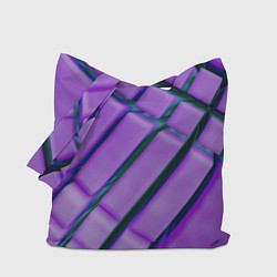 Сумка-шопер Фиолетовый фон и тёмные линии, цвет: 3D-принт