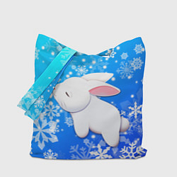 Сумка-шопер Милый кролик в снежинках, цвет: 3D-принт
