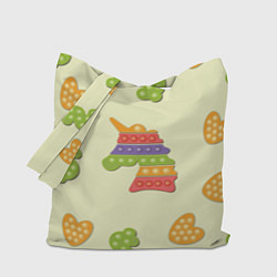 Сумка-шопер Поп ит паттерн, цвет: 3D-принт