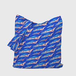 Сумка-шопер Плывущие девушки на синем, цвет: 3D-принт