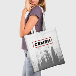 Сумка-шопер Семен - в красной рамке на светлом, цвет: 3D-принт — фото 2