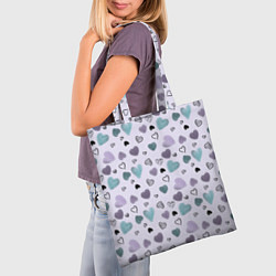 Сумка-шопер Розовый паттерн с сердечками, цвет: 3D-принт — фото 2