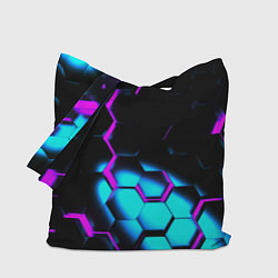 Сумка-шопер Неоновая броня fortnite, цвет: 3D-принт