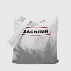 Сумка-шоппер Василий - в красной рамке на светлом