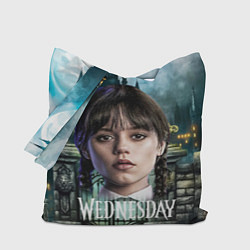 Сумка-шопер Wednesday темный замок, цвет: 3D-принт