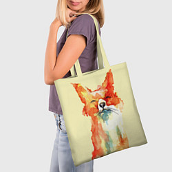 Сумка-шопер Живописная лисица, цвет: 3D-принт — фото 2