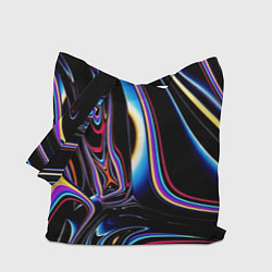Сумка-шопер Черный глянец, цвет: 3D-принт