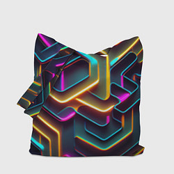 Сумка-шопер Неоновый узор на стене, цвет: 3D-принт
