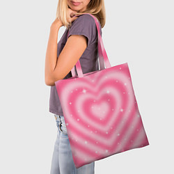 Сумка-шопер Pink y2k hearts, цвет: 3D-принт — фото 2
