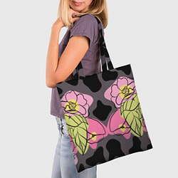 Сумка-шопер Леопардовый принт и цветы, цвет: 3D-принт — фото 2
