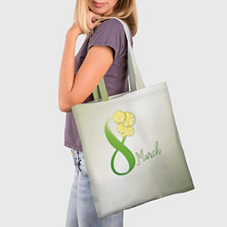 Сумка-шопер Восьмерка в ромашках, цвет: 3D-принт — фото 2