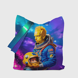 Сумка-шоппер Bart Simpson and Maggie in space - neural network