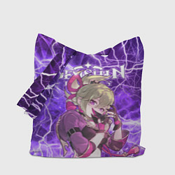 Сумка-шопер Куки Синобу на фоне молний, цвет: 3D-принт