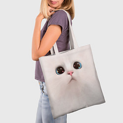 Сумка-шопер Милый кот с большими глазами, цвет: 3D-принт — фото 2