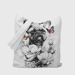 Сумка-шоппер Французский бульдог и бабочки