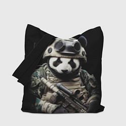 Сумка-шоппер Медведь панда солдат спецназа