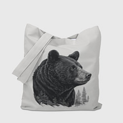 Сумка-шоппер Нарисованный медведь