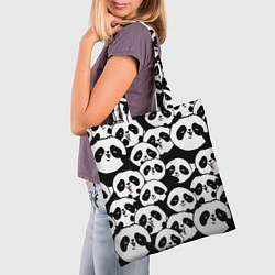 Сумка-шопер Весёлые панды, цвет: 3D-принт — фото 2