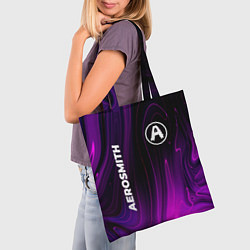 Сумка-шопер Aerosmith violet plasma, цвет: 3D-принт — фото 2
