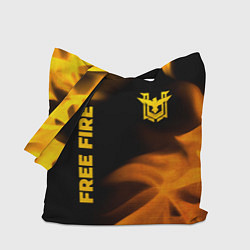 Сумка-шоппер Free Fire - gold gradient: надпись, символ