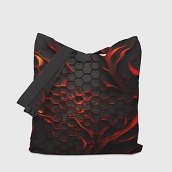 Сумка-шопер Объемные огненные плитки, цвет: 3D-принт