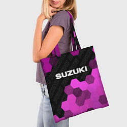 Сумка-шопер Suzuki pro racing: символ сверху, цвет: 3D-принт — фото 2